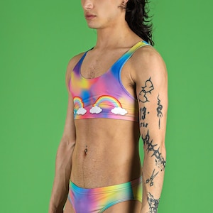 Rainbol Pride Swim Brief Set Side View
