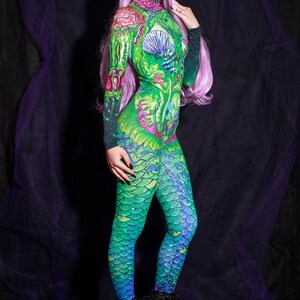 Green Mermaid Halloween Costume Side View