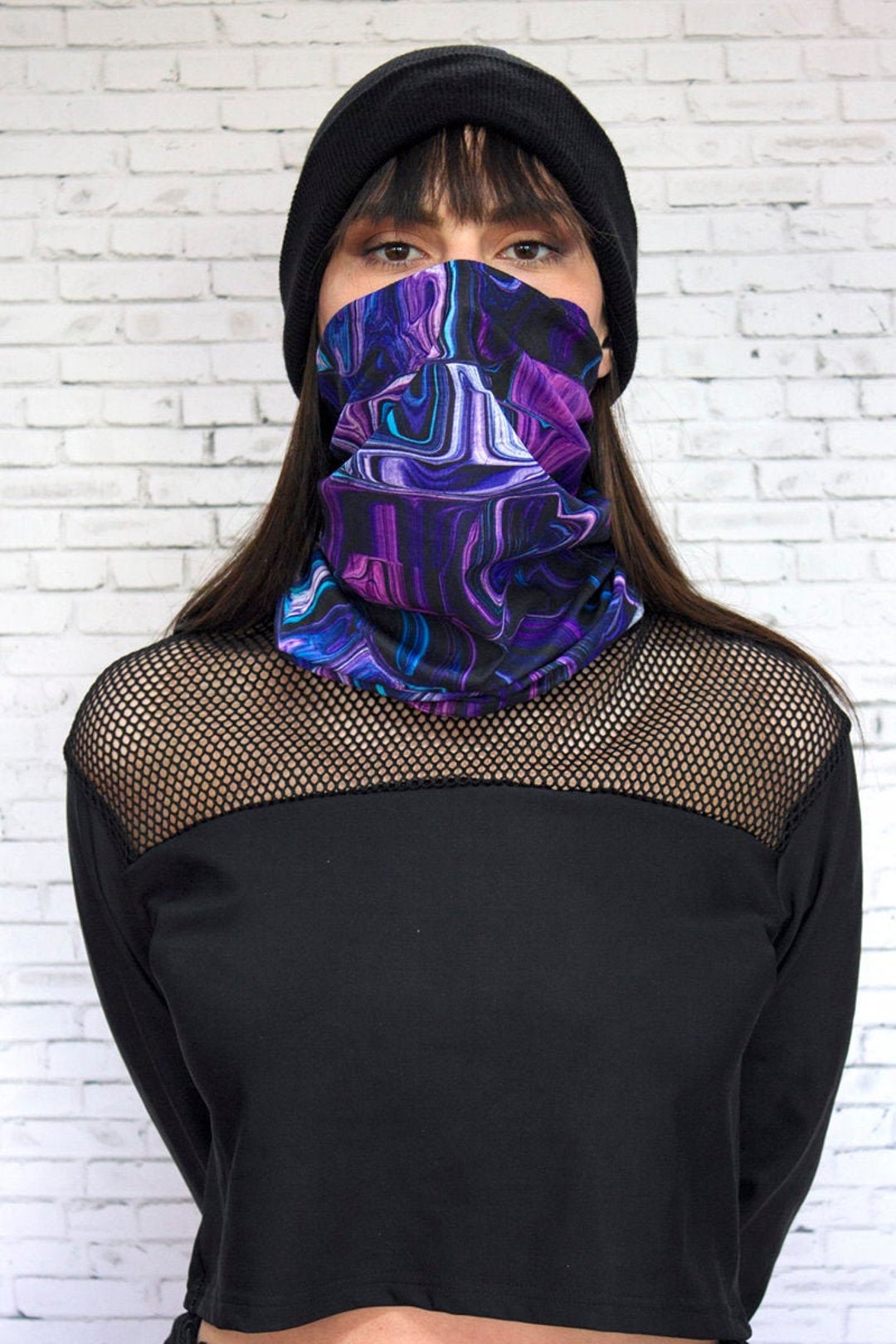Purple Liquid Neck Gaiter, Neck Gaiter Bandana, Buff Neck Gaiter