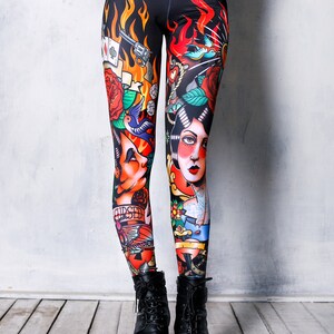 Tattoo Leggings Close View