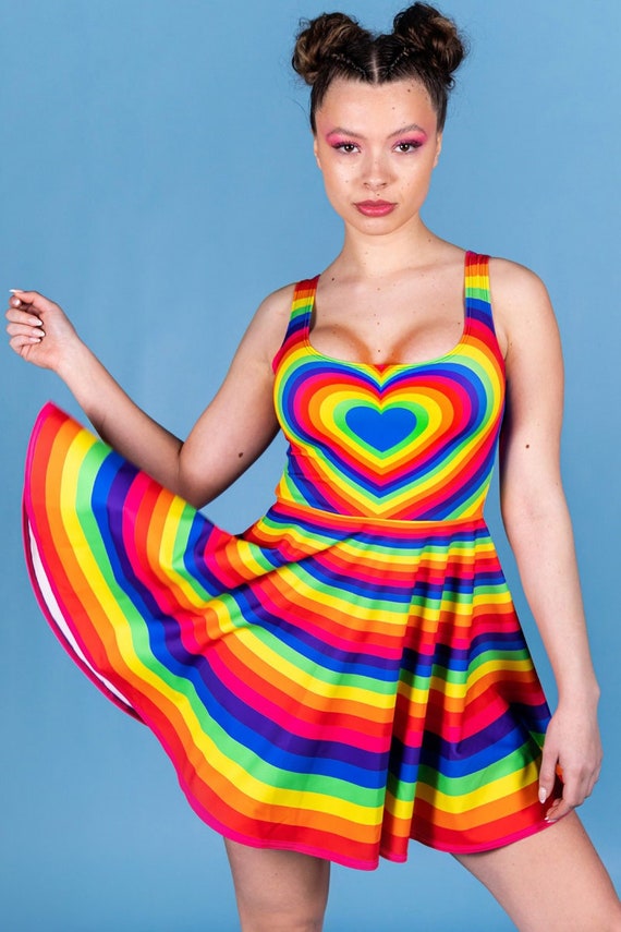 dress with rainbows