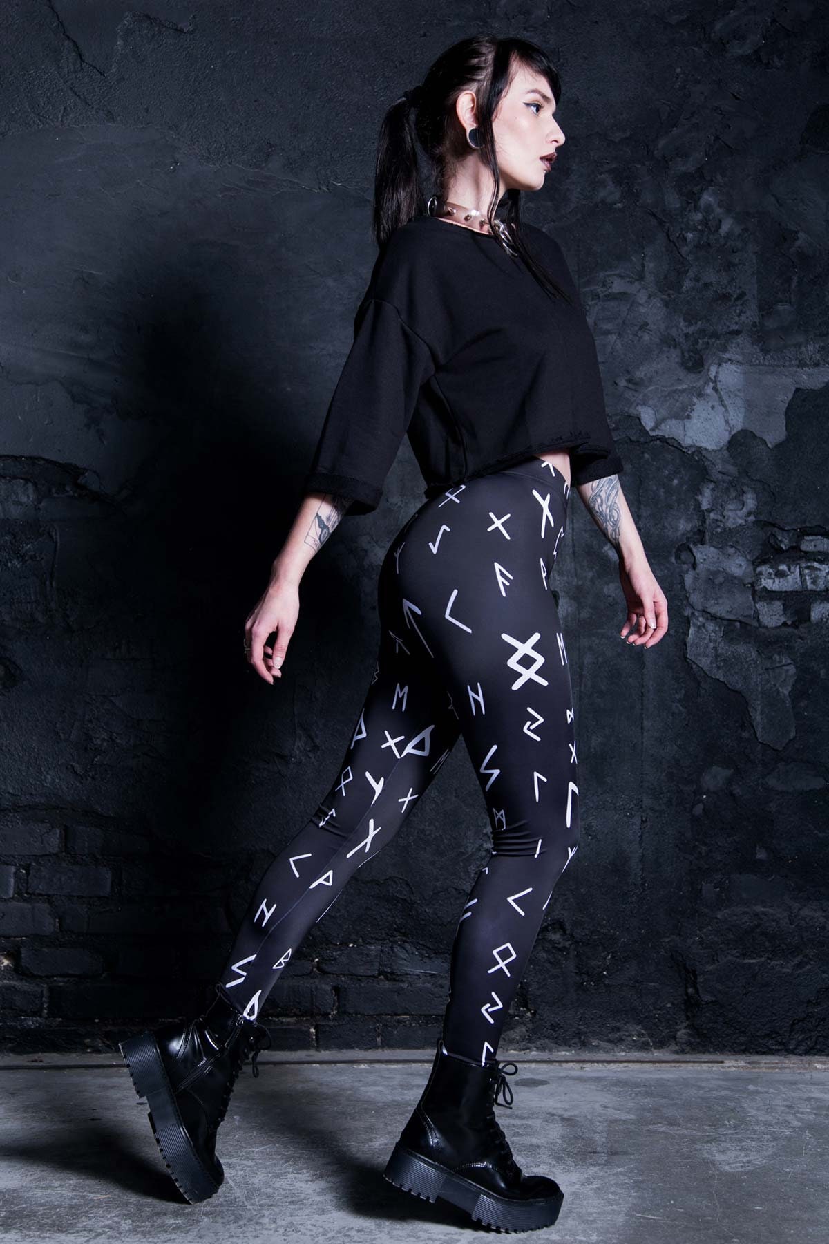 Rune Leggings, Black Gothic Leggings, Goth Leggings, Gothic