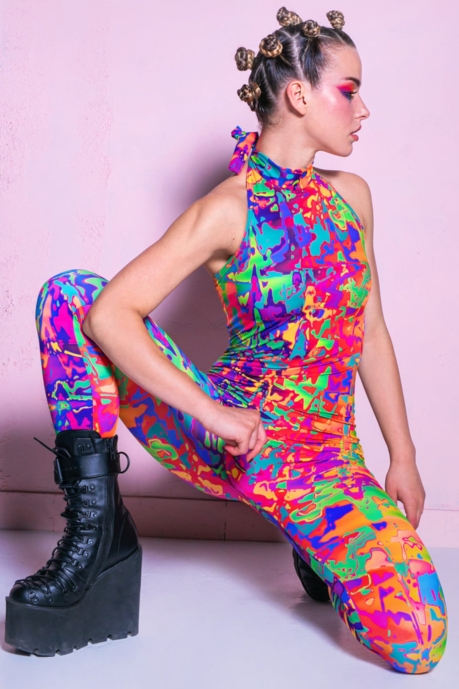 Rainbow Jumpsuit Rainbow Catsuit Spandex Bodysuit Plus Size Etsy