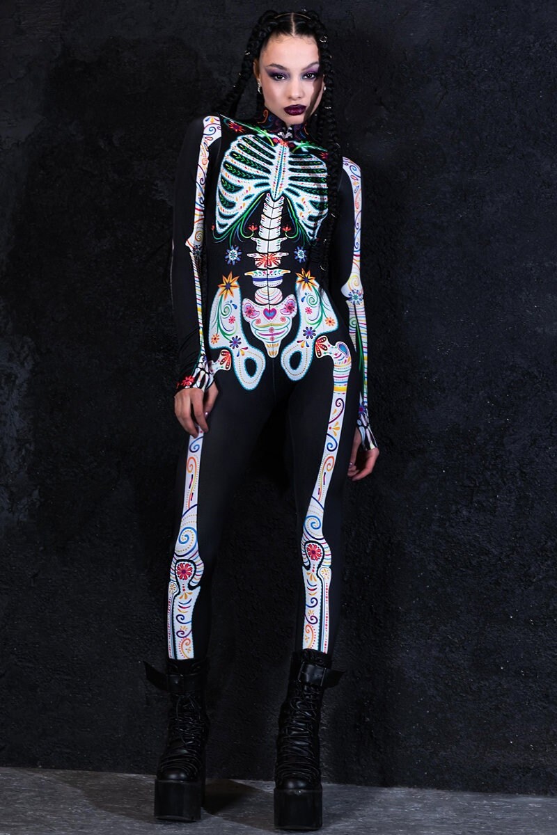 Day Of The Dead Skelett-Strumpfhose Für Damen – Einheitsgröße, Für Kostüme & Fancy Dress