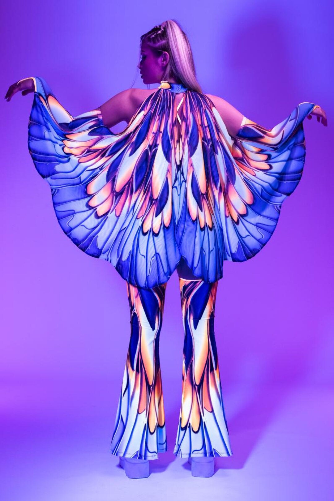 Butterfly Rave Accessory in Orange & Blue, Moth Wings, Butterfly Wings ...