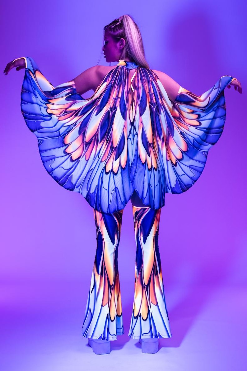 Butterfly Rave Accessory in Orange & Blue, Moth Wings, Butterfly Wings ...