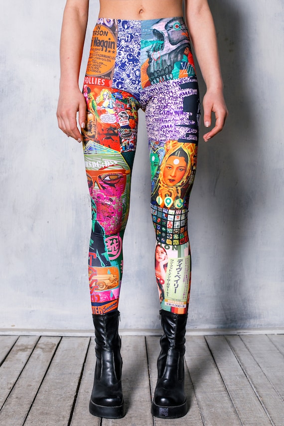 Pop Art Leggings for Women, Spandex Leggings, Printed Workout Leggings,  Cute Colorful Leggings, Yoga Leggings, High Rise Lycra Leggings 