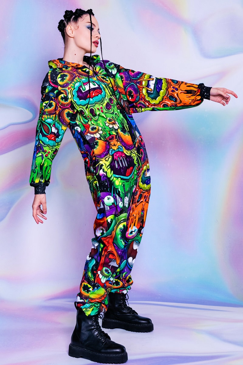 Drippy Pajama With Aliens, Alien Adult Pajamas, Drippy Outfits, Warm ...