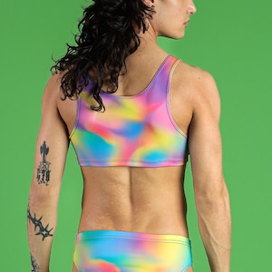 Rainbol Pride Swim Brief Set Back View
