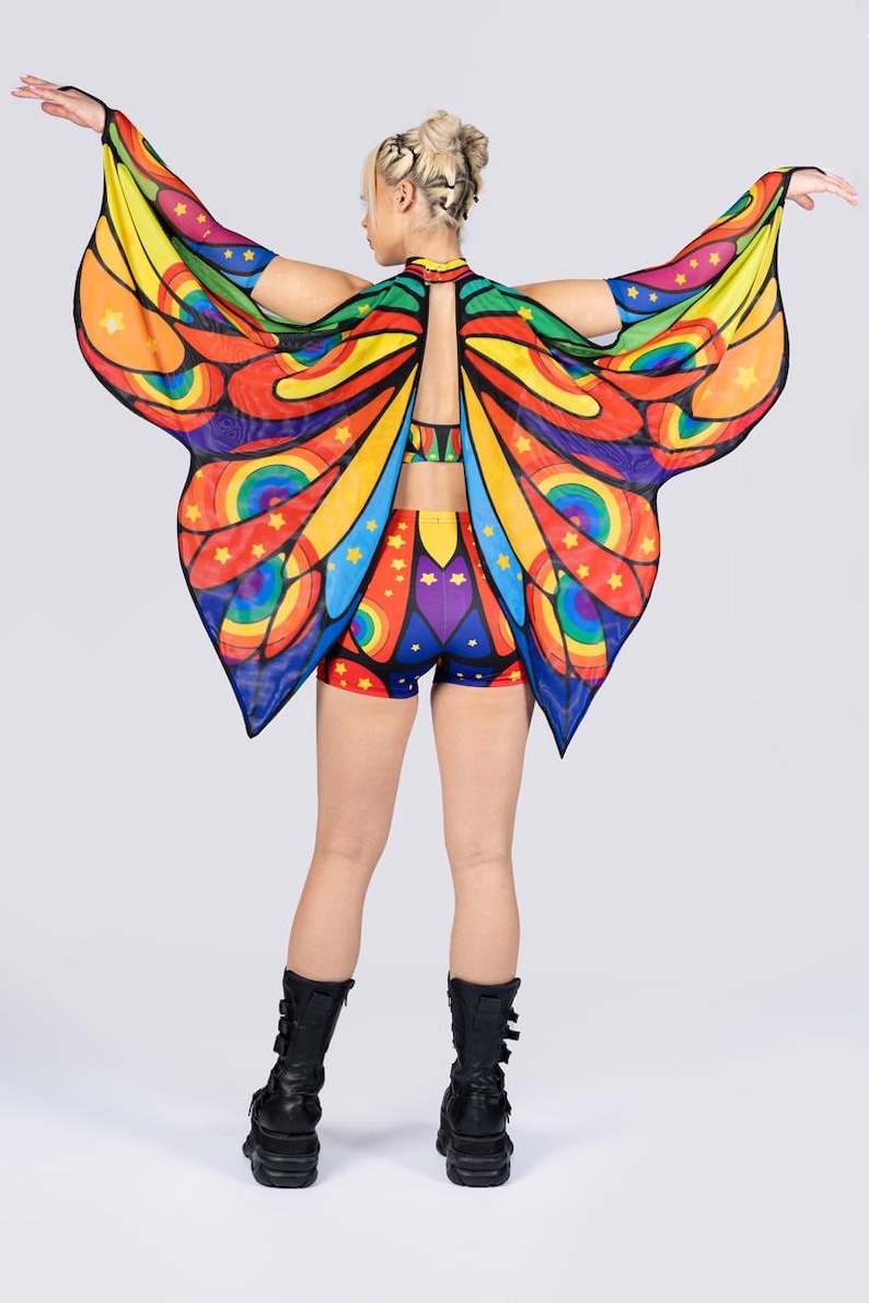Butterfly Rave Outfit, Festival Wear, Pride Clothes, Cami Crop Top ...