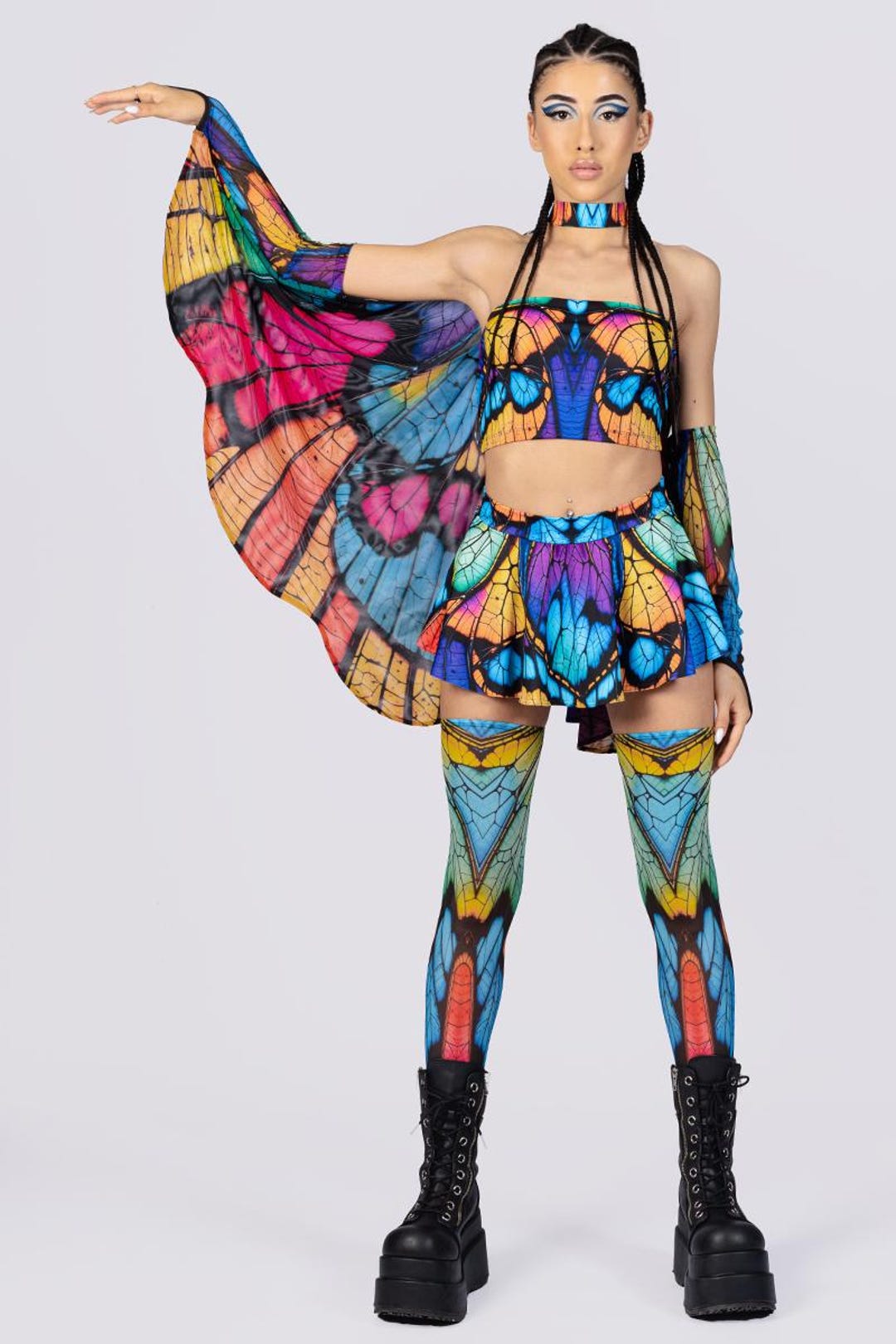 Moth Rave Wings Accessories, Butterfly Rave Outfit, Fairycore Clothes ...