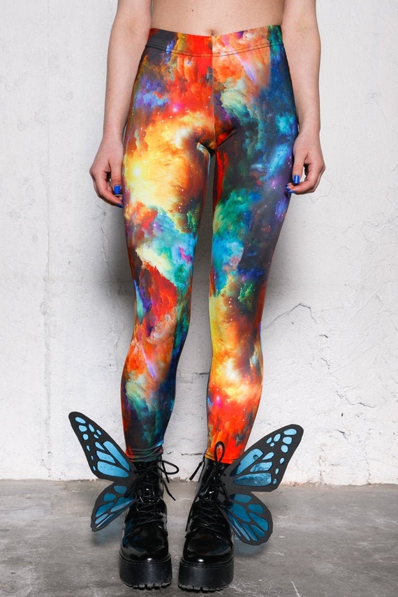 Galaxy Leggings For Women. Blue Purple Galaxy Pattern Printed Leggings.  Galaxy Sky Women Leggings. Yoga Workout Leggings. Custom Leggings. -  Avathread