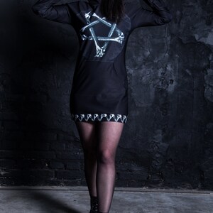Black Pentagram Hoodie for Women Full View