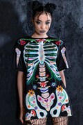 Sugar Skeleton Tshirt for Women, Day of the Dead tshirt, skeleton graphic tee, Halloween shirt dress, mexican tshirt, Halloween outfit product logo