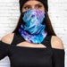 Blue Liquid Neck Gaiter for Women, buff neck gaiter, UV neck gaiter, cooling neck gaiter, face mask adults, rave outfits, fleece neck warmer 