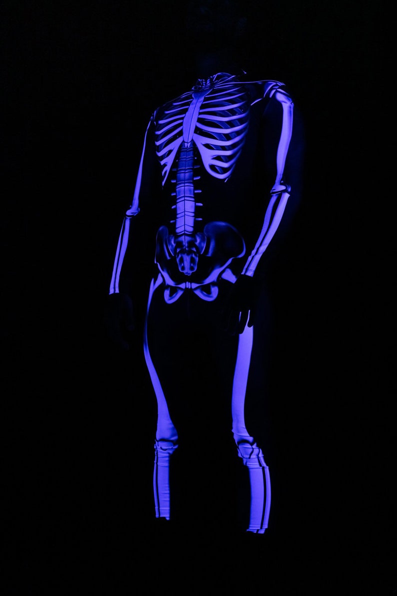 Men Skeleton Halloween Costume Close View