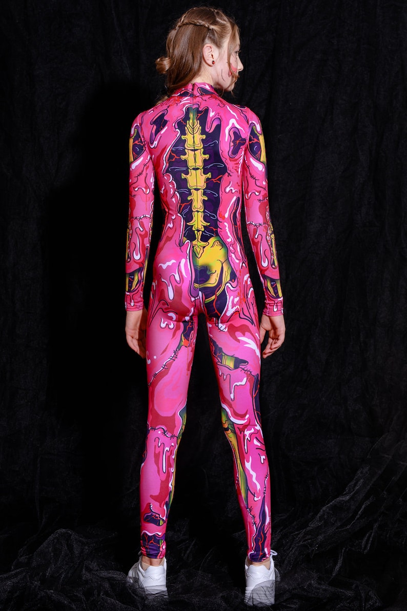 Pink Zombie Halloween Costume For Girls Back View