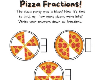 Math Downloadable Worksheets, Fractions **DIGITAL**