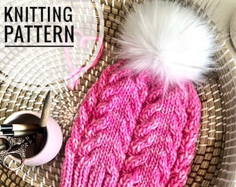 Charites Beanie Knit Pattern – Faux Cable Toque (PDF Pattern)
