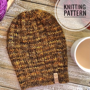 May include: A brown and yellow knitted beanie with a brown leather tag that says "Weird Sheep".