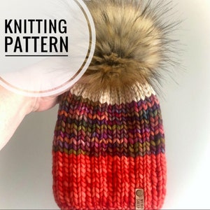 Super Bulky Knit Beanie Pattern - Baby to Adult Sizes (PDF Pattern)