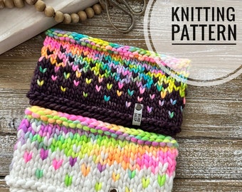 Patrón de punto para diadema primaveral – Diseño de color Fair Isle (Patrón en PDF)