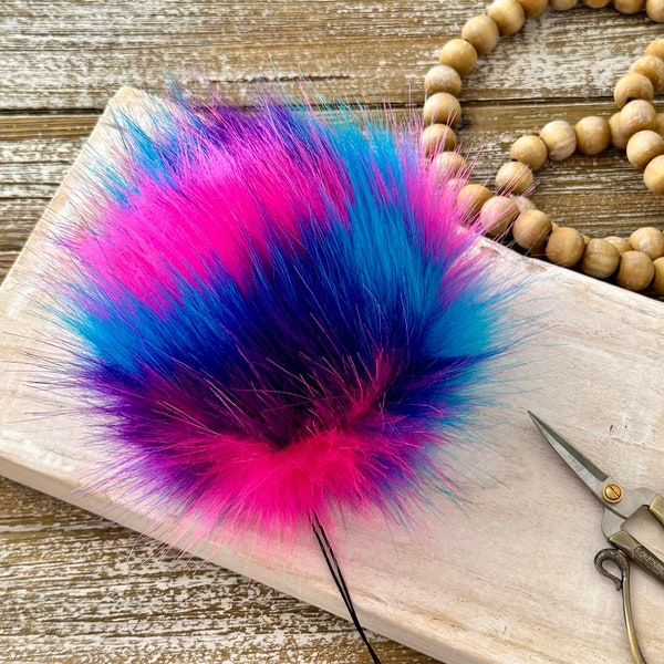 Euphoria Luxury Faux Fur Pompom | Lux Pom | Handmade Pompom | XL Pompom | Faux Fur | Vegan Pompom | Removable Faux Fur Pompom