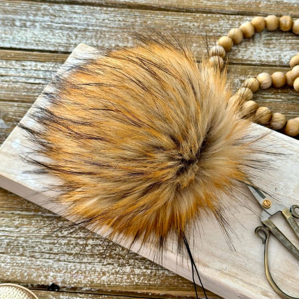 Woodland Lux Faux Fur Pompom | Lux Pom | Handmade Pompom | XL Pompom | Faux Fur | Vegan Pompom | Removable Faux Fur Pompom