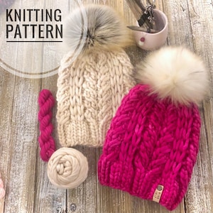 Aurina Beanie Knitting Pattern – Cable Knit Toque (PDF Pattern)