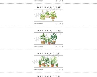 Plant Dishcloth Labels - PDF FILE ONLY