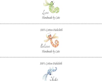 Dragonflies Dishcloth/Washcloth Labels - PDF File Only
