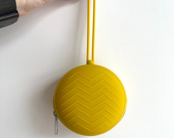 Yellow Notion Pouch | Knitting Tool | Silicone | Accessory | Maker Tool | Craft Supplies | Chevron