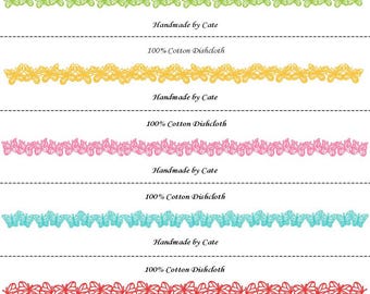 Butterfly Borders Dishcloth/Washcloth Labels - PDF File Only