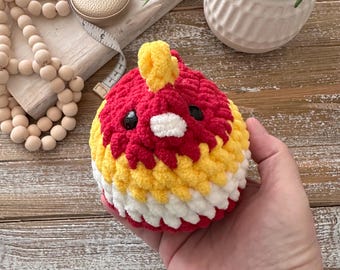 Flames Chenille Chicken Plushie | Emotional Support Chicken | Calgary