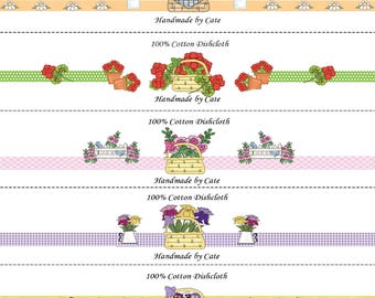 Flower Basket Dishcloth/Washcloth Labels - PDF File Only