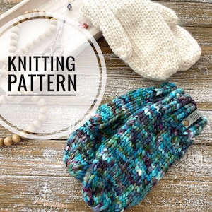 Classic Knit Mitts - Knit Mittens - Knit Pattern - Super Bulky Wool - PDF FILE ONLY