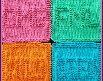 Swearing Knitted Dishcloth Pattern Combo - PDF File Only