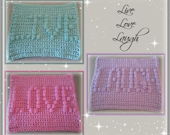Live Love Laugh Dishcloth Pattern Combo - PDF File Only
