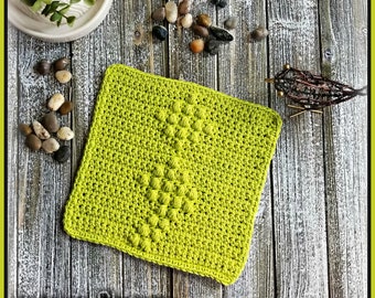 Semi-Colon Crocheted Dishcloth Pattern - PDF File Only