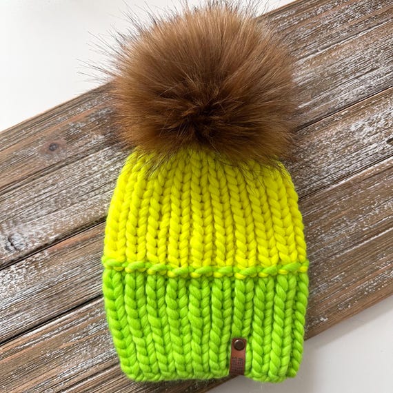 Bonnet taille enfant Bonnet en tricot Pompon Cadeau