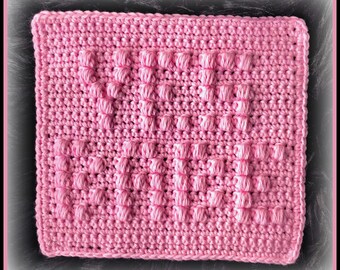 YES BABE Crocheted Dishcloth Pattern - PDF File Only