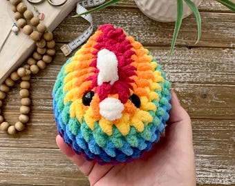 Love Is Love Chenille Chicken | Emotional Support Chicken | Kitchen Decor | Stuffed Animal | Plushie | Amigurumi | Rainbow