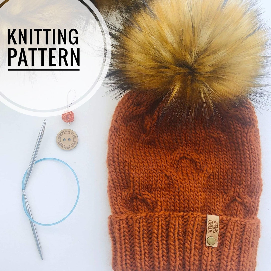 Heartsease Beanie Knitting Pattern – Folded Brim Cable Knit Toque (PDF ...