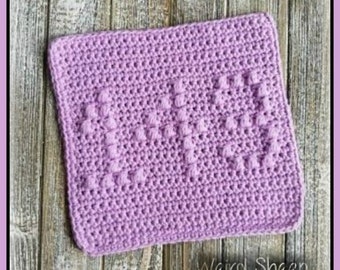 143 = I Love You Crocheted Dishcloth Pattern - PDF File Only