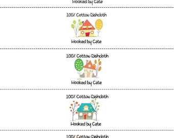 Houses Dishcloth/Washcloth Labels - PDF File Only