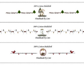 Christmas 2 Dishcloth/Washcloth Labels - PDF File Only