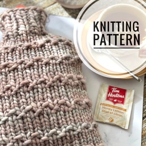 TLC Hot Water Bottle Cover - Knitted Knit Pattern - PDF FILE
