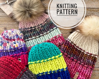 Eco Beanie Pattern - Knit Pattern - PDF FILE ONLY