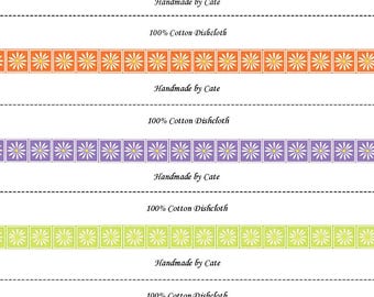 Daisy Border Dishcloth/Washcloth Labels - PDF File Only