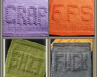 Sweary Dishcloth Knitting Pattern Combo - PDF File Only